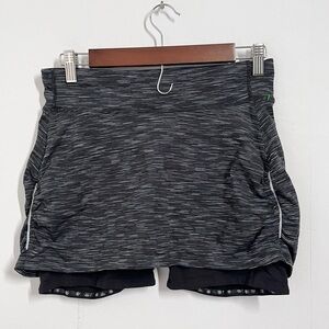 Athleta Womens Skort Skirt Bike Shorts Size S Black Gray Sporty Skirt